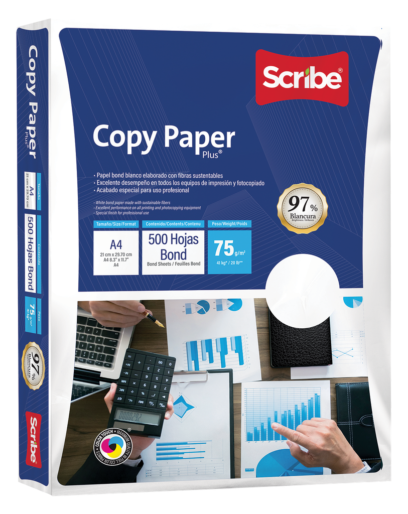 Papel Bond Blanco A4 500 Hjs Scribe Copy Paper